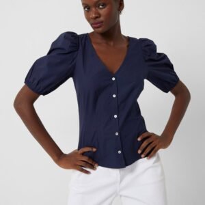 Armina Organic Poplin Puff Sleeve Top
