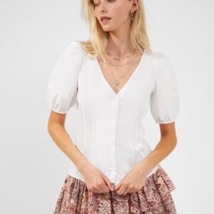 Armina Organic Poplin Puff Sleeve Top